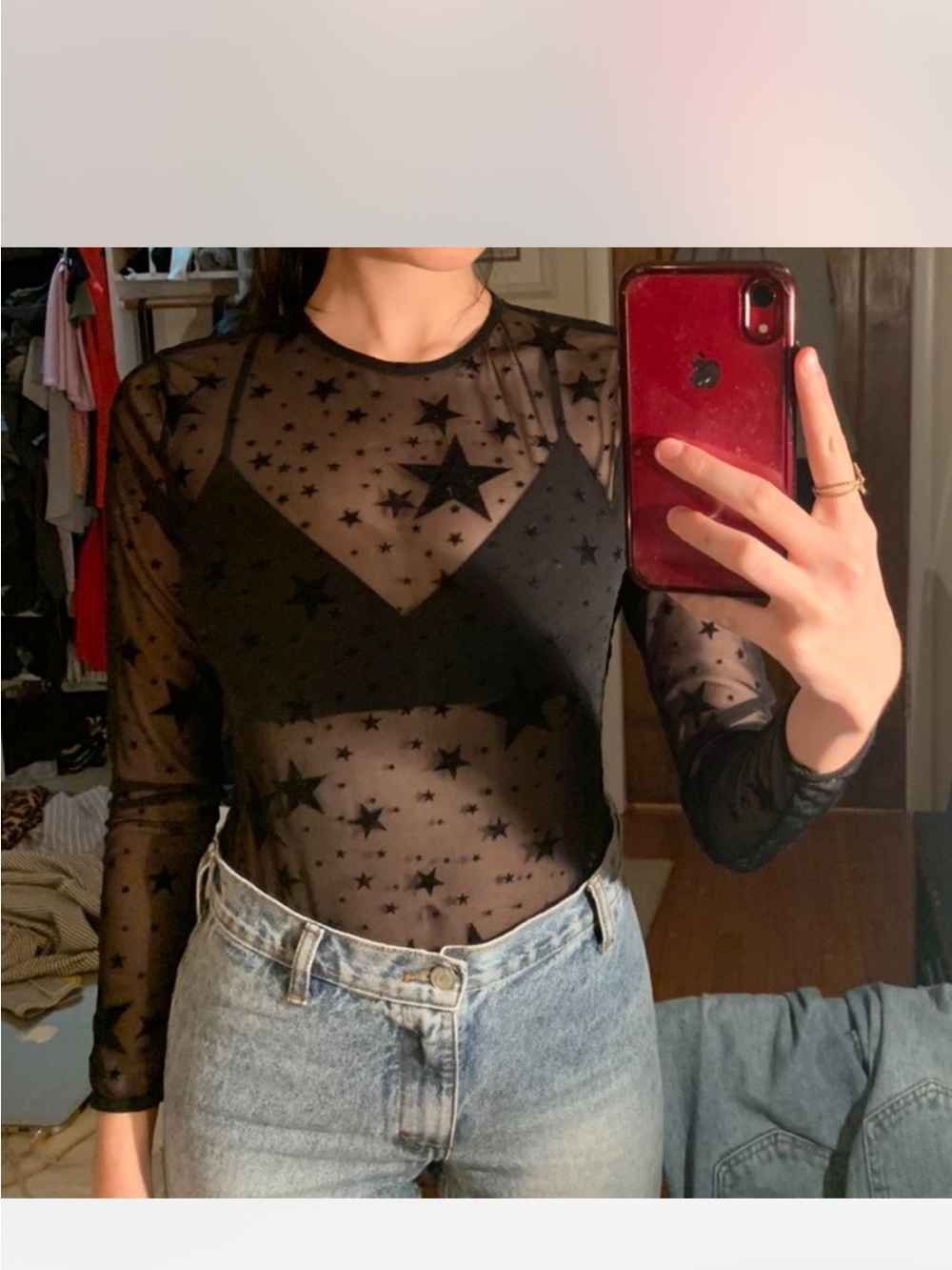 Nasty Gal Mesh How Star will you go Long Sleeve Bodysuit - Picture 6 of 10